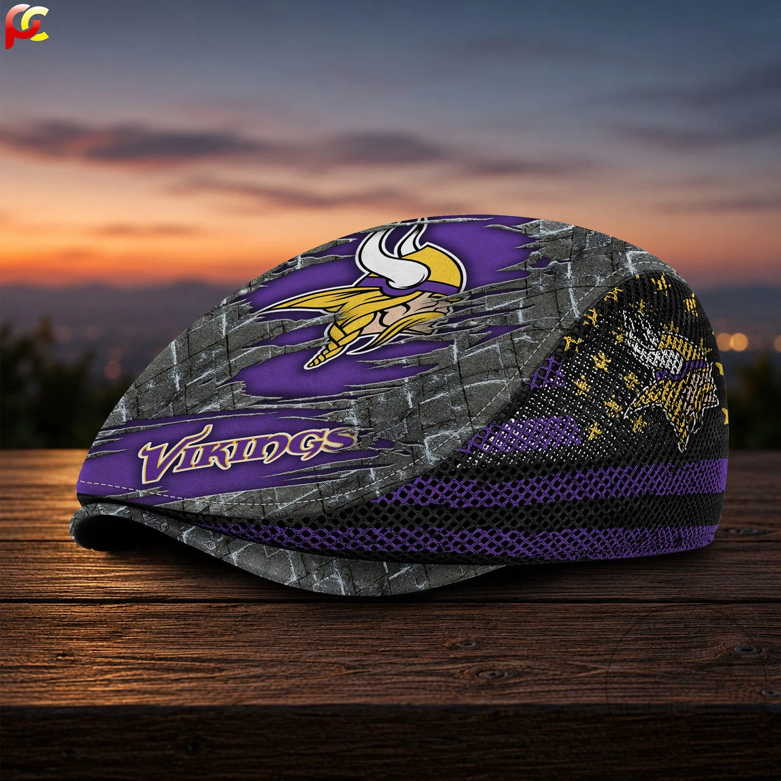 Minnesota Vikings NFL Football Team Mesh Flat Cap Hat
