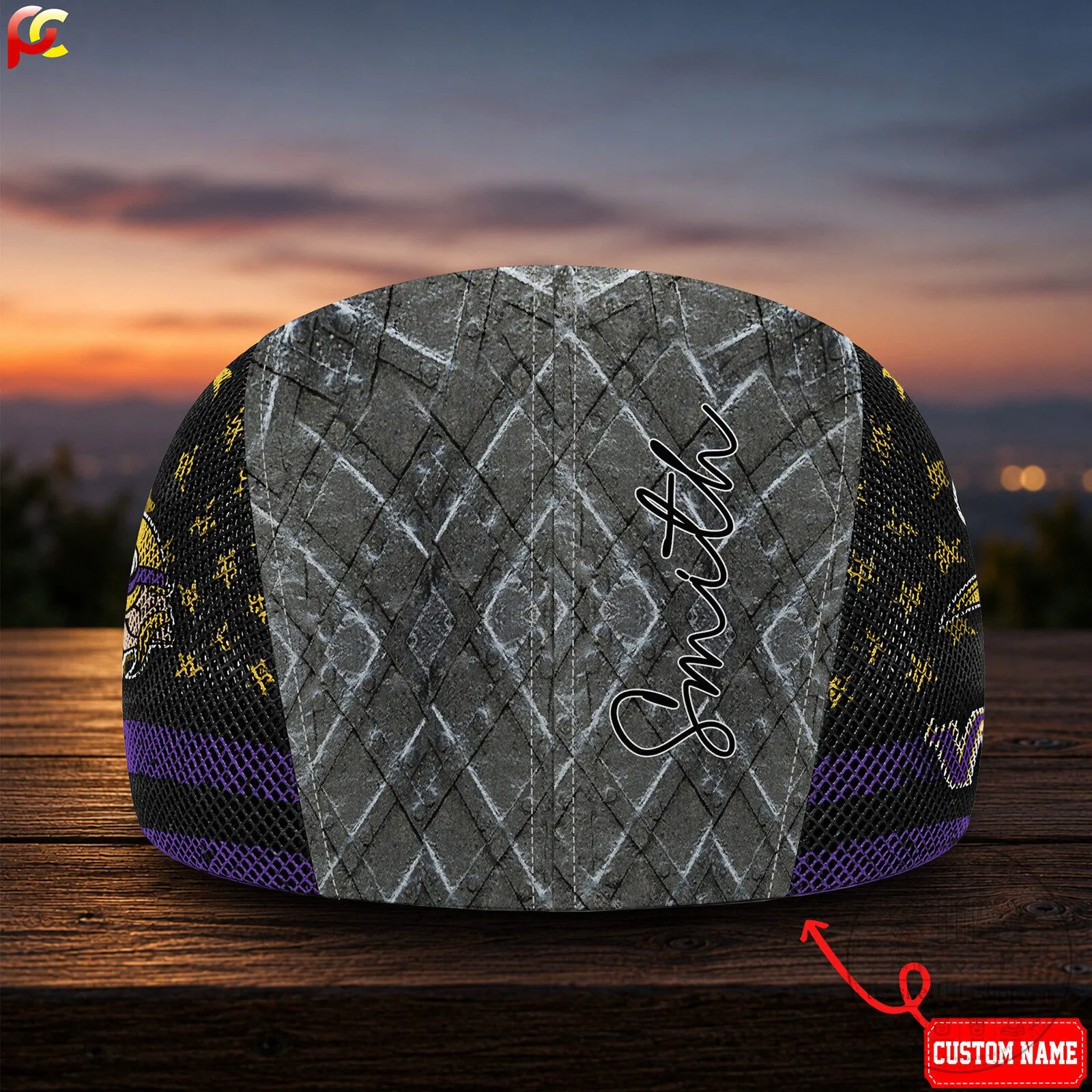 Minnesota Vikings NFL Football Team Mesh Flat Cap Hat 9 Minnesota Vikings NFL Football Team Mesh Flat Cap Hat