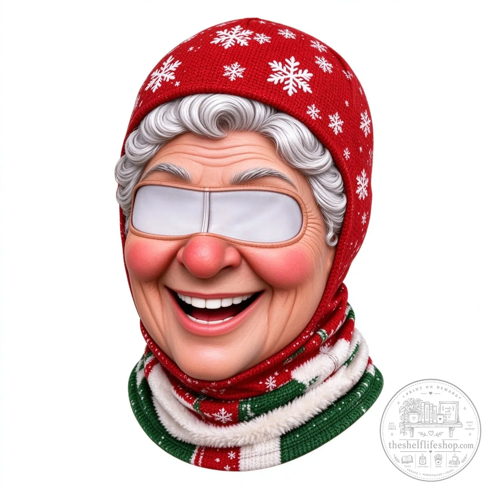 Festive Santa Claus Face Ski Mask Balaclava for Christmas Winter Sports 102 Festive Santa Claus Face Ski Mask Balaclava for Christmas Winter Sports