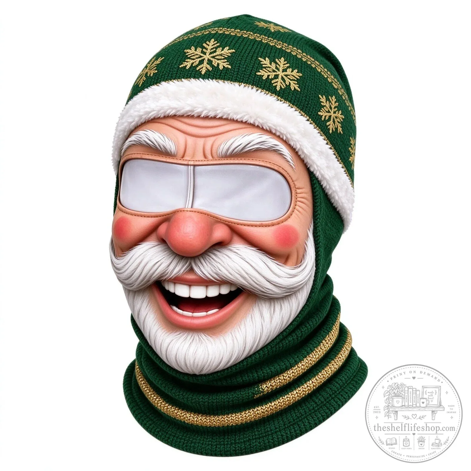 Festive Santa Claus Face Ski Mask Balaclava for Christmas Winter Sports 104 Festive Santa Claus Face Ski Mask Balaclava for Christmas Winter Sports
