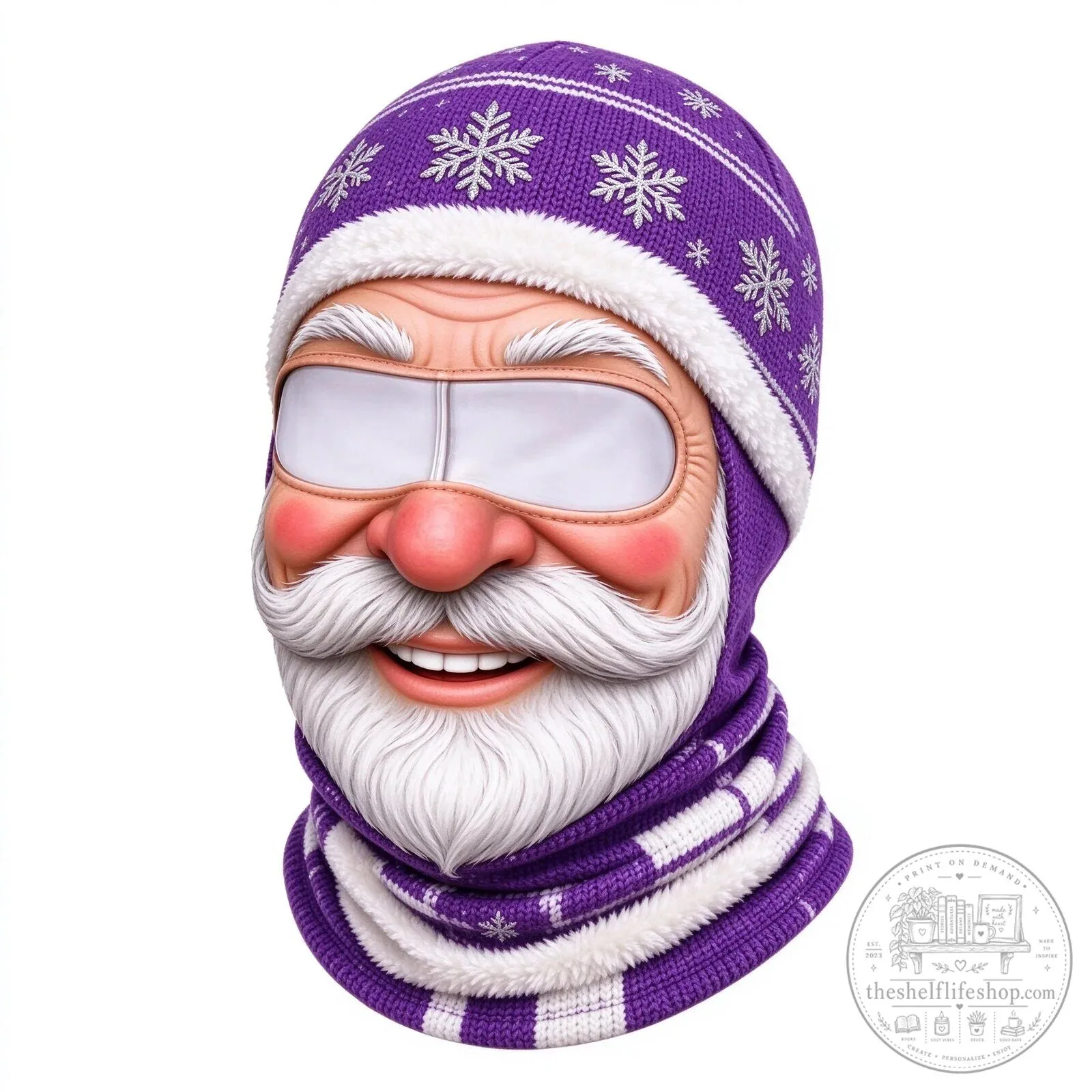 Festive Santa Claus Face Ski Mask Balaclava for Christmas Winter Sports 107 Festive Santa Claus Face Ski Mask Balaclava for Christmas Winter Sports