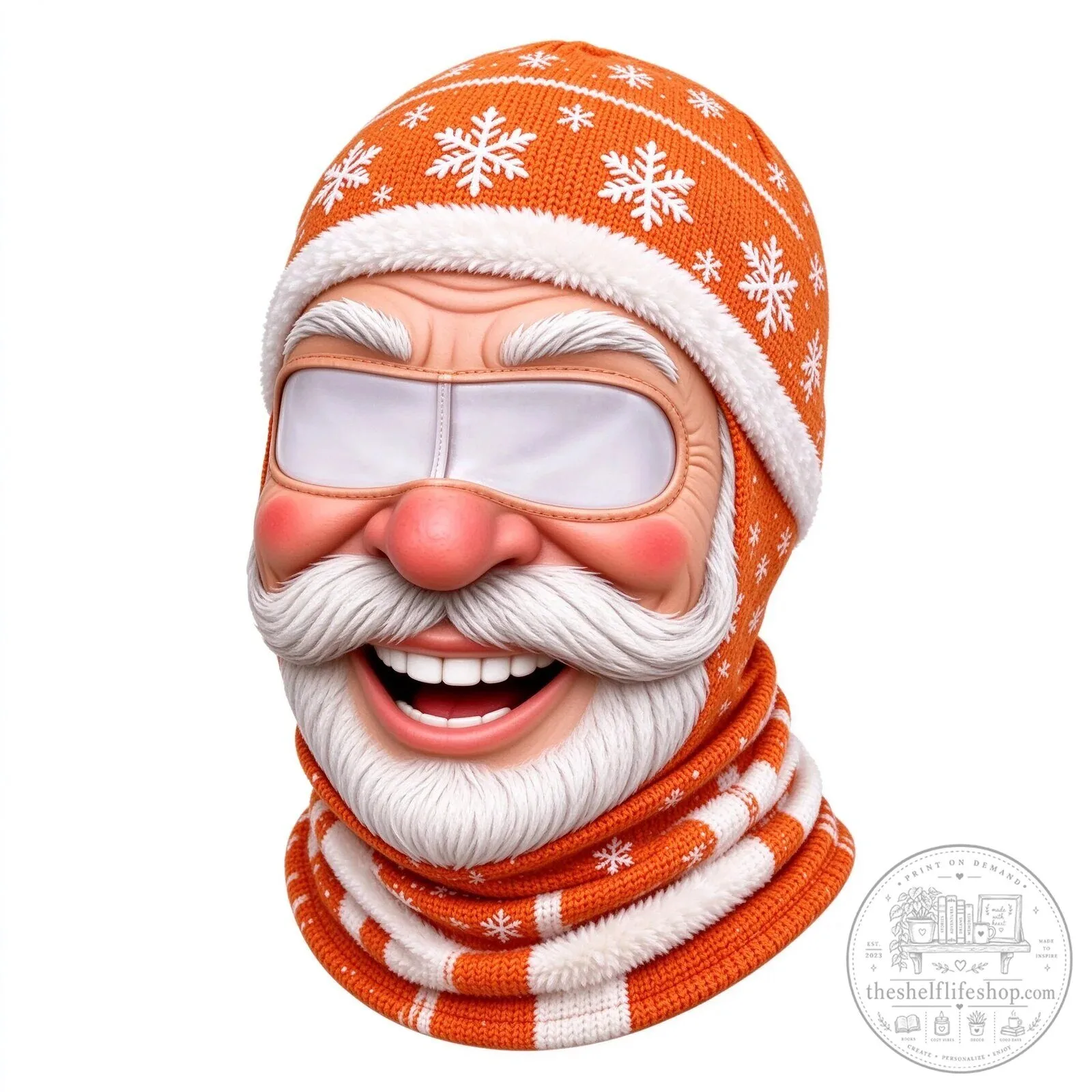Festive Santa Claus Face Ski Mask Balaclava for Christmas Winter Sports 108 Festive Santa Claus Face Ski Mask Balaclava for Christmas Winter Sports
