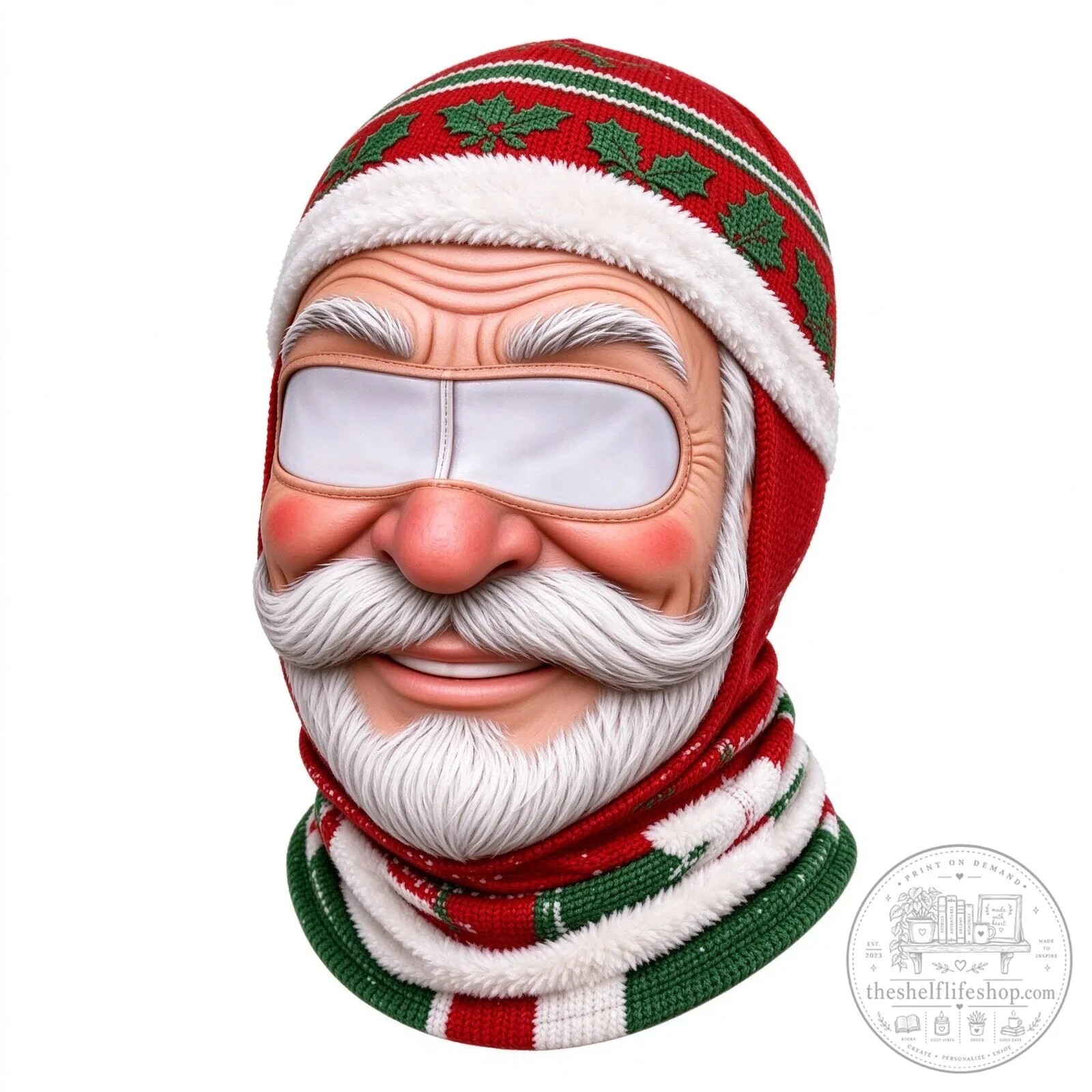 Festive Santa Claus Face Ski Mask Balaclava for Christmas Winter Sports 110 Festive Santa Claus Face Ski Mask Balaclava for Christmas Winter Sports