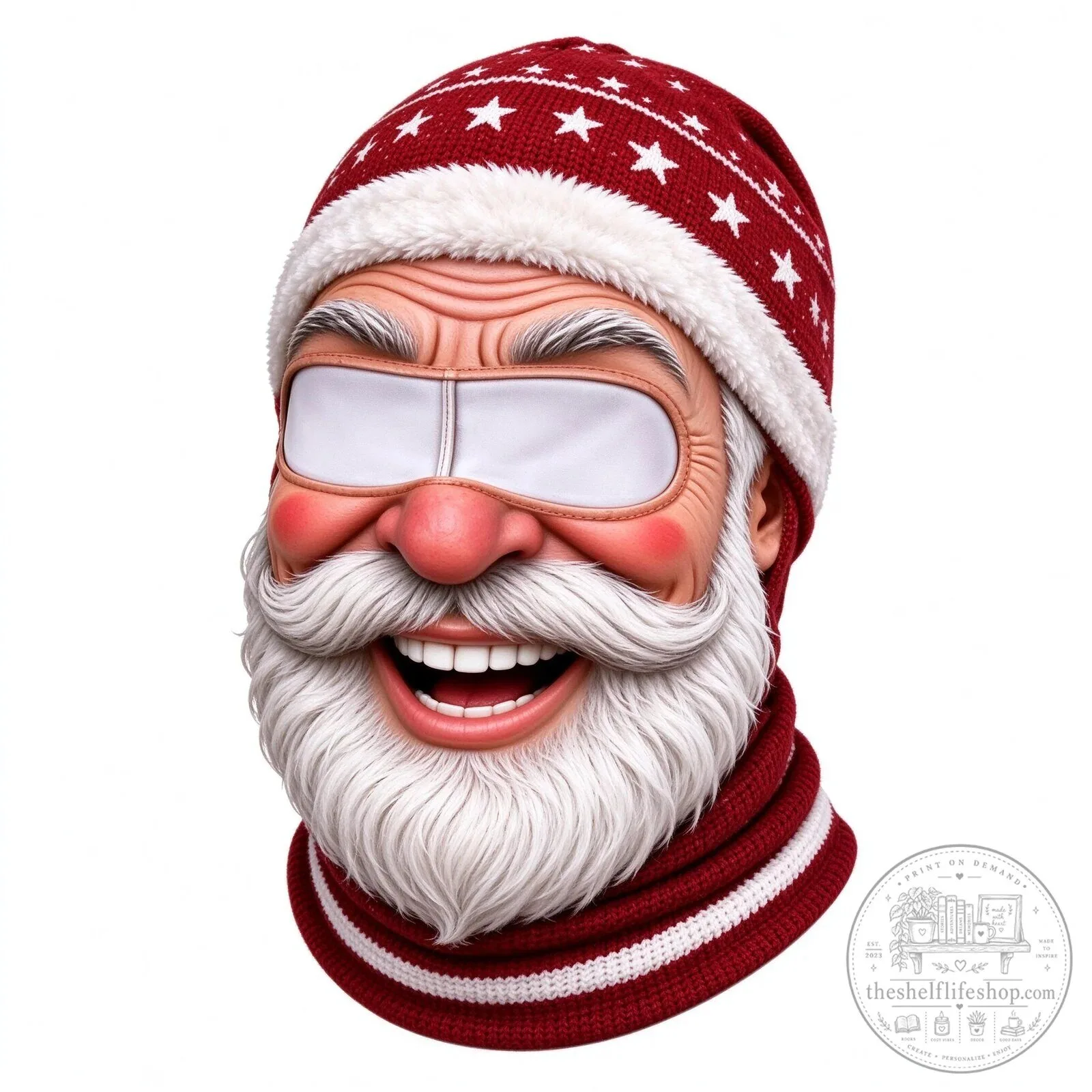 Festive Santa Claus Face Ski Mask Balaclava for Christmas Winter Sports 112 Festive Santa Claus Face Ski Mask Balaclava for Christmas Winter Sports