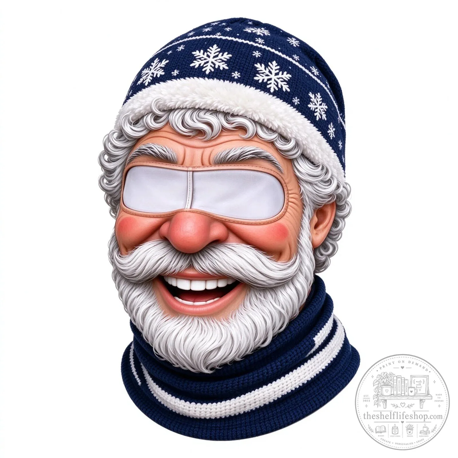 Festive Santa Claus Face Ski Mask Balaclava for Christmas Winter Sports 114 Festive Santa Claus Face Ski Mask Balaclava for Christmas Winter Sports