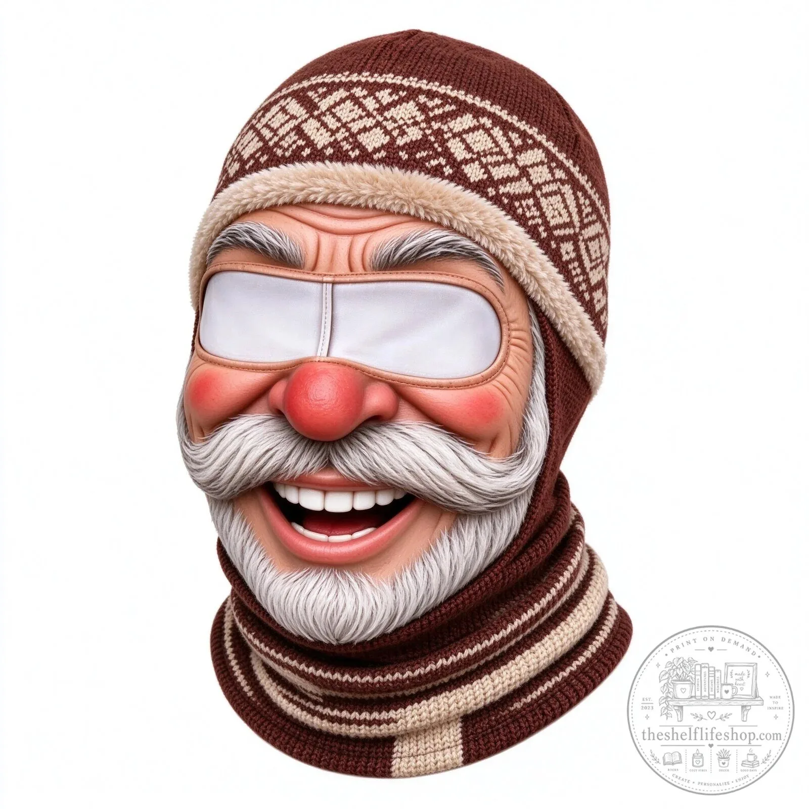 Festive Santa Claus Face Ski Mask Balaclava for Christmas Winter Sports 115 Festive Santa Claus Face Ski Mask Balaclava for Christmas Winter Sports