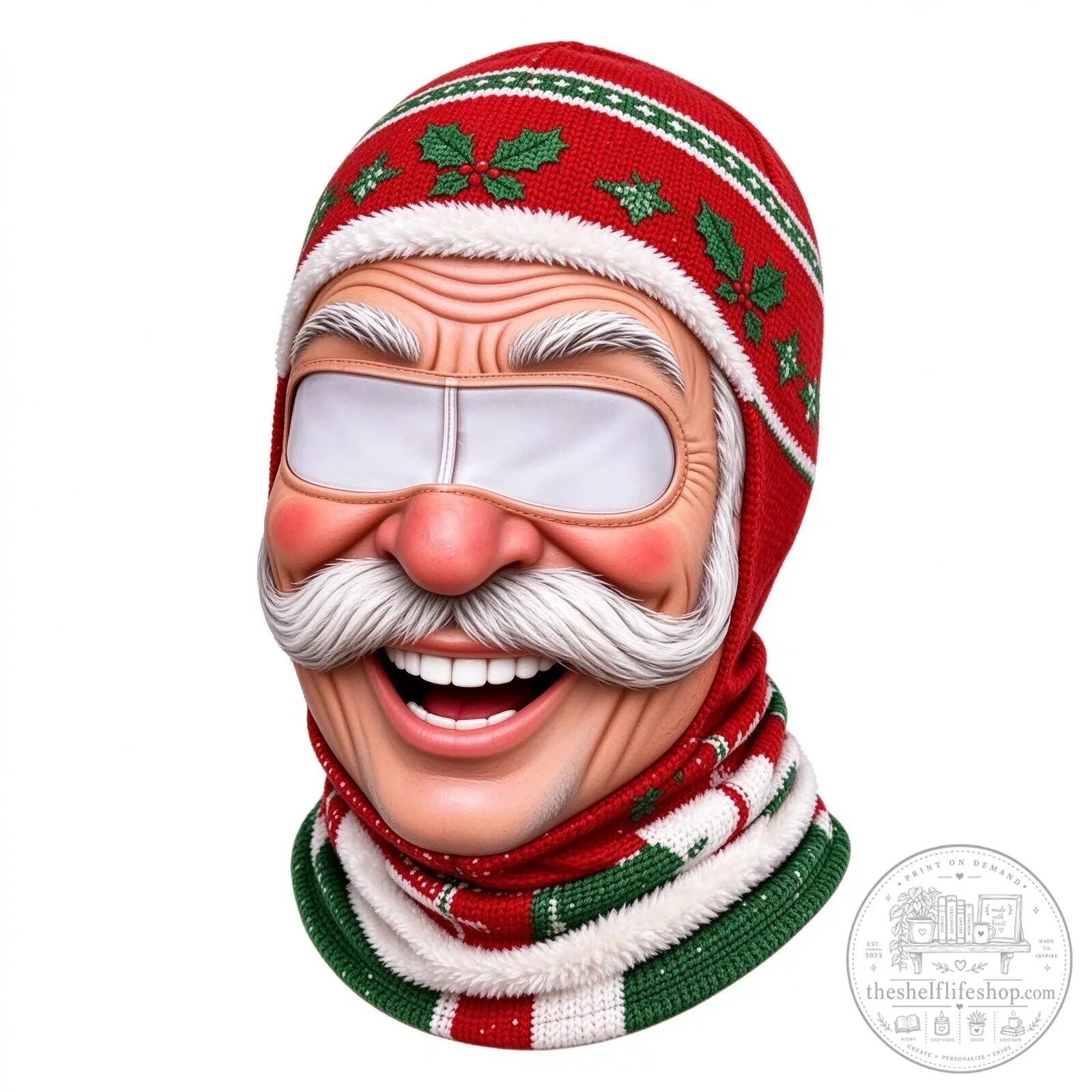 Festive Santa Claus Face Ski Mask Balaclava for Christmas Winter Sports 116 Festive Santa Claus Face Ski Mask Balaclava for Christmas Winter Sports