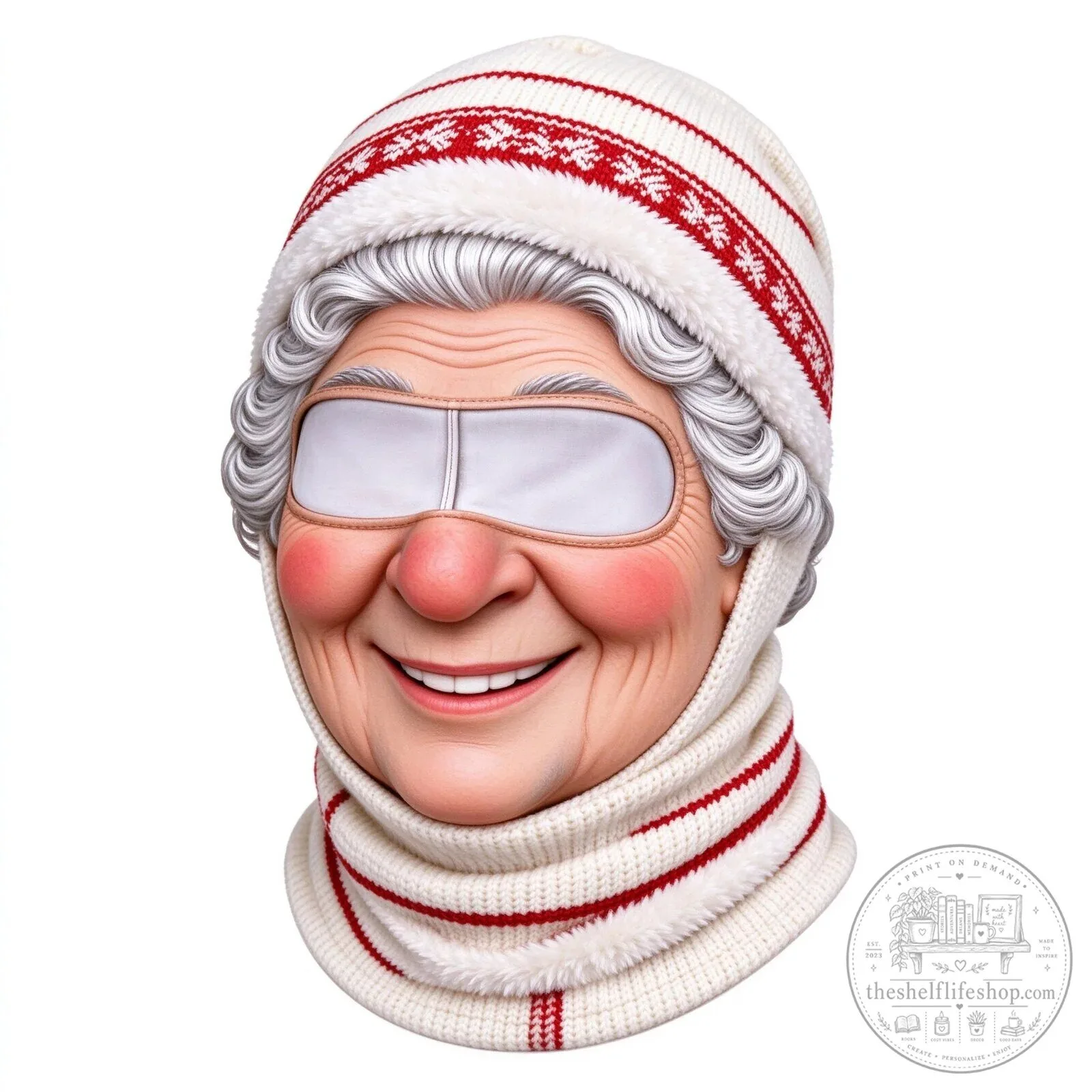 Festive Santa Claus Face Ski Mask Balaclava for Christmas Winter Sports 117 Festive Santa Claus Face Ski Mask Balaclava for Christmas Winter Sports