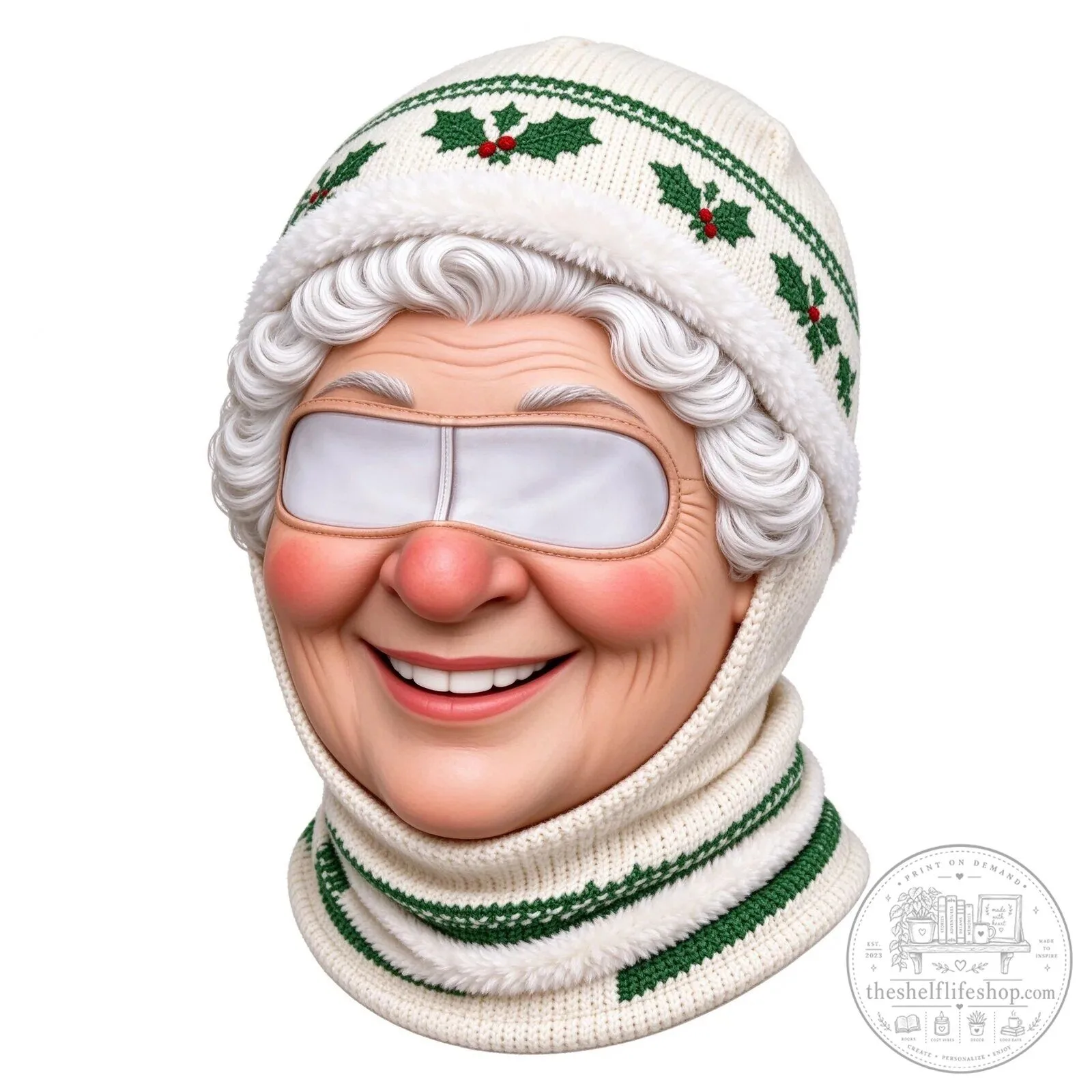 Festive Santa Claus Face Ski Mask Balaclava for Christmas Winter Sports 120 Festive Santa Claus Face Ski Mask Balaclava for Christmas Winter Sports