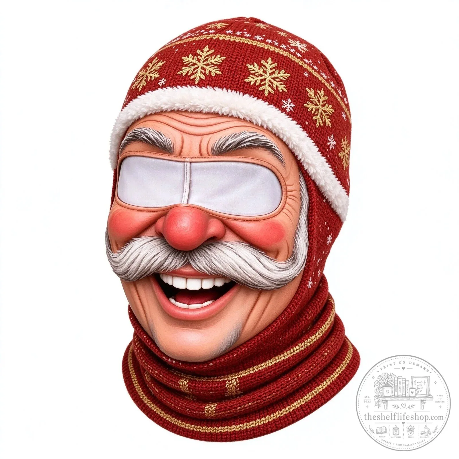 Festive Santa Claus Face Ski Mask Balaclava for Christmas Winter Sports 121 Festive Santa Claus Face Ski Mask Balaclava for Christmas Winter Sports