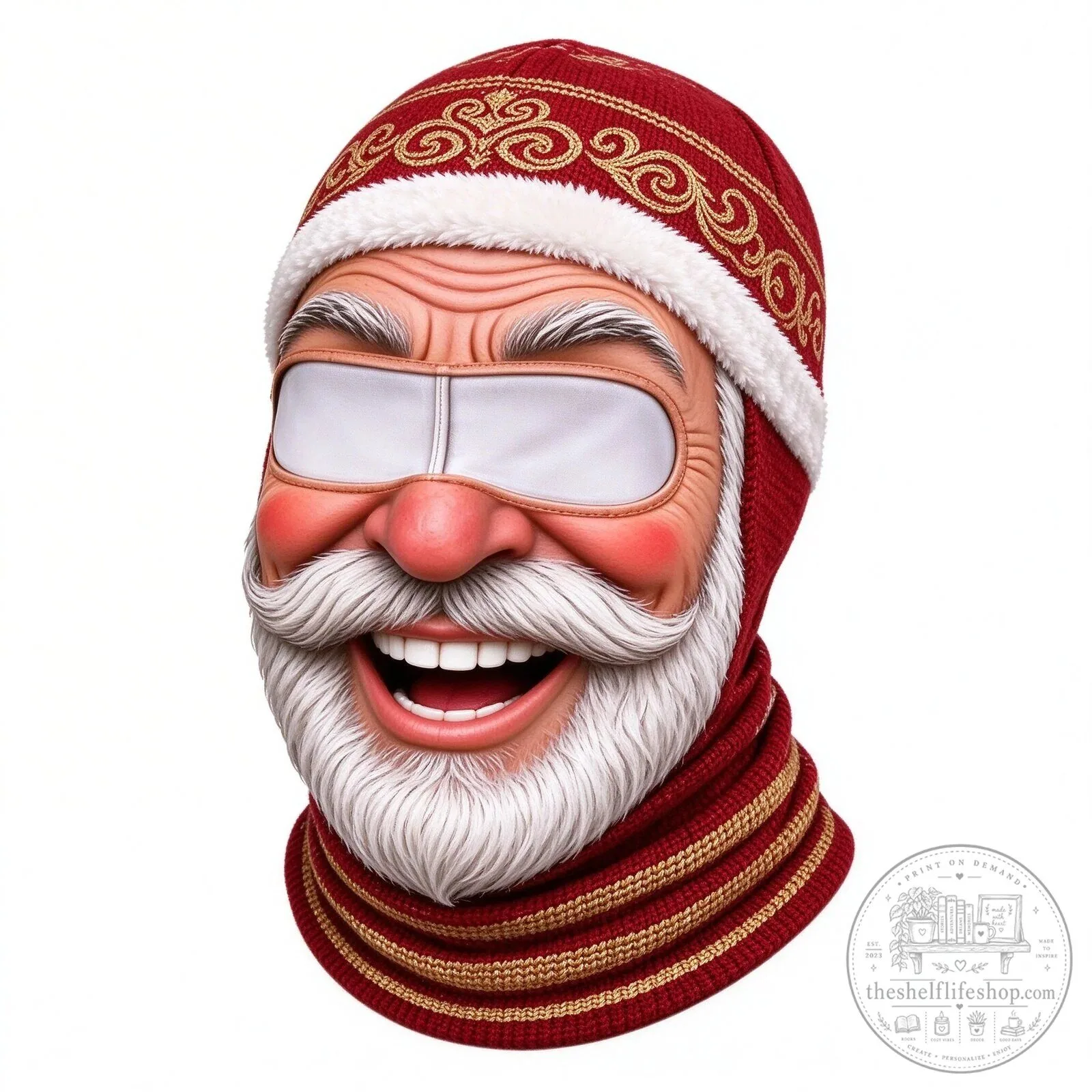 Festive Santa Claus Face Ski Mask Balaclava for Christmas Winter Sports 124 Festive Santa Claus Face Ski Mask Balaclava for Christmas Winter Sports