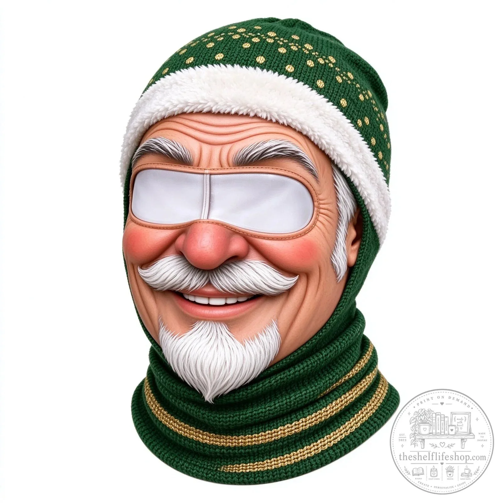 Festive Santa Claus Face Ski Mask Balaclava for Christmas Winter Sports 125 Festive Santa Claus Face Ski Mask Balaclava for Christmas Winter Sports