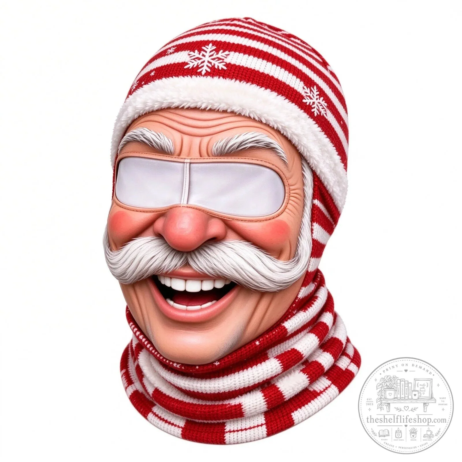 Festive Santa Claus Face Ski Mask Balaclava for Christmas Winter Sports 131 Festive Santa Claus Face Ski Mask Balaclava for Christmas Winter Sports