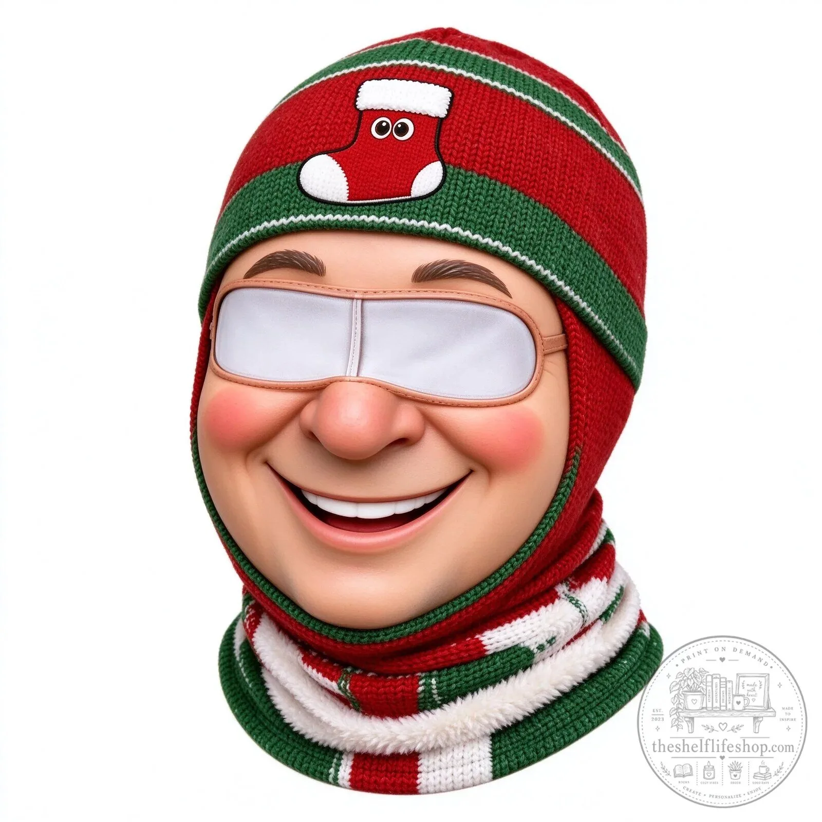 Festive Santa Claus Face Ski Mask Balaclava for Christmas Winter Sports 156 Festive Santa Claus Face Ski Mask Balaclava for Christmas Winter Sports
