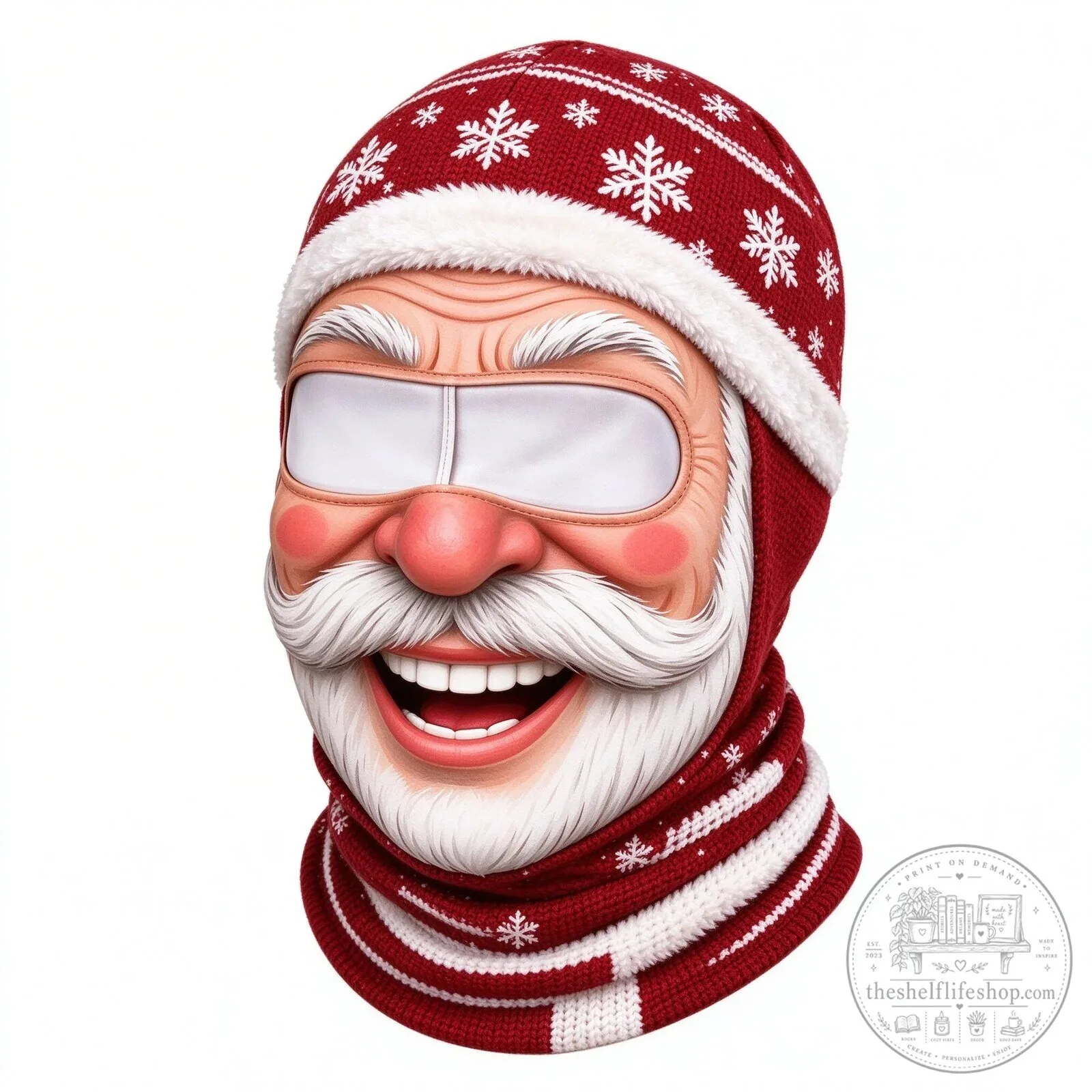 Festive Santa Claus Face Ski Mask Balaclava for Christmas Winter Sports 190 Festive Santa Claus Face Ski Mask Balaclava for Christmas Winter Sports