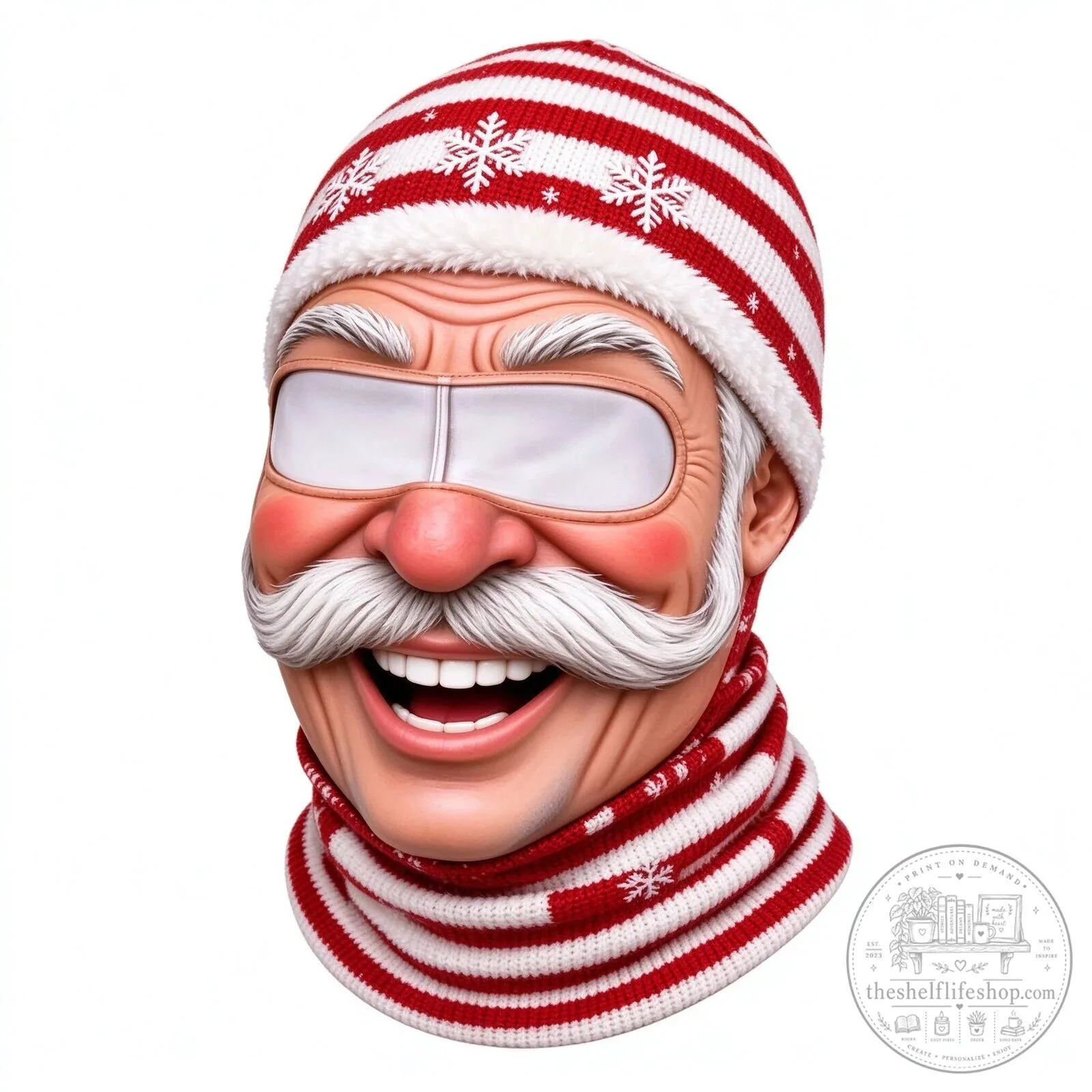 Festive Santa Claus Face Ski Mask Balaclava for Christmas Winter Sports 197 Festive Santa Claus Face Ski Mask Balaclava for Christmas Winter Sports